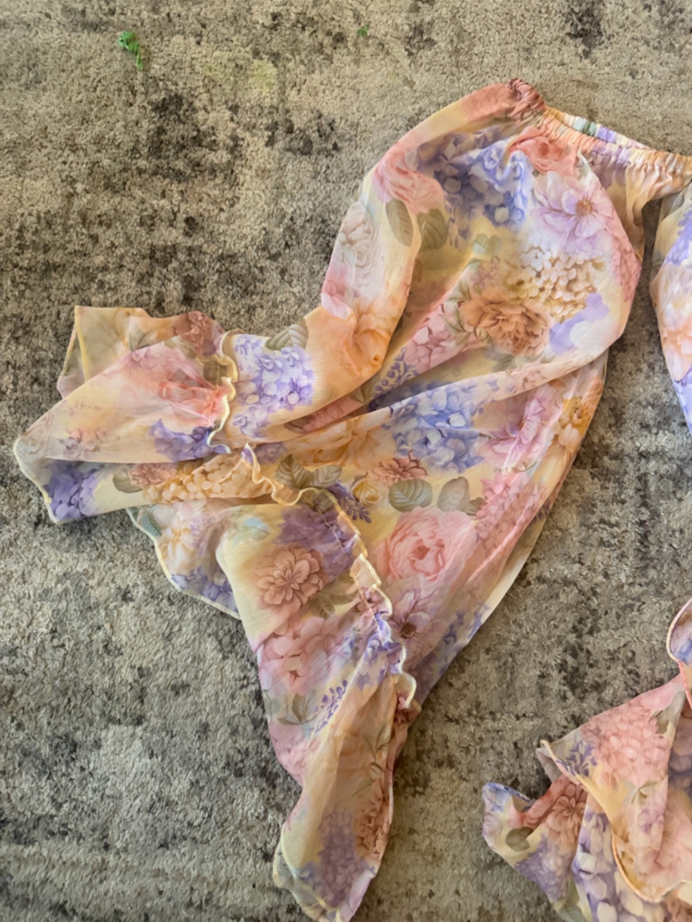 Off-Shoulder Pastel Floral Ruffle Mini Dress - Picture 6 of 8